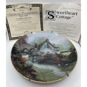 THOMAS KINKADE ENCHANTED COTTAGES SWEETHEART COTTAGE PLATE Knowles China
